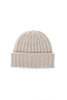 Cashmere 2x2 Rib Watch Cap - Lt Beige Thumbnail