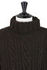 Hand Knit Fisherman Turtleneck Pullover - Chocolate Thumbnail