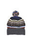 Double Cuff Knitted Serape Cap - Grey Thumbnail