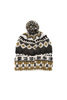 Double Cuff Cap Fair Isle - Ivory/Olive Thumbnail