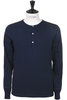 206 Good Originals Organic Cotton Long Sleeve Henley - Navy Thumbnail