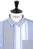 Combo Short Collar Shirt Candy Stripe Broadcloth - Navy Thumbnail