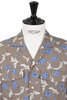 Camp Collar Short Sleeve Linen Floral Print - Brown Thumbnail