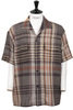 50's Milano Linen Check Short Sleeve Shirt  - Berry Thumbnail