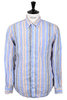 Linen Awning Stripe Button Down - Blue Thumbnail