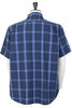 Pullover Shirt Short Sleeve Plaid - Blue Thumbnail