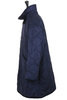 Fly Front Coat Quilted Cloth - Navy Thumbnail