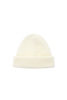 Watch Cap Linen Like Cotton Double Cuff - White Thumbnail