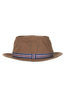 Loose Light Chino Pork Pie Hat - Brown Thumbnail