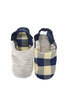 Block Plaid ×Tweed Jersey - Navy Thumbnail