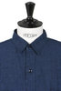 01-8068 -101 Relaxed Fit Linen Check Work Shirt - Indigo Thumbnail