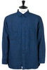 01-8068 -101 Relaxed Fit Linen Check Work Shirt - Indigo Thumbnail
