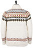Fair Isle #3 Knit Zip Cardigan - Ivory Thumbnail