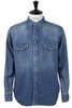 #F3506 Western Used Denim Shirt - Indigo Thumbnail