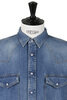 #F3506 Western Used Denim Shirt - Indigo Thumbnail