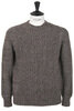 Celebration Aran Crew Neck Cash/Merino - Brown Fleck Thumbnail