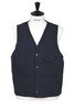 Chisel Vest Wool Textured Panama - Work Navy Blue Thumbnail