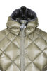 Diamond Stitch Hoodie Down Jacket - Light Khaki Thumbnail
