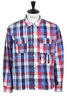 Bowling Shirt Block Check Mix - Blue/Red Thumbnail