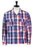 Bowling Shirt Block Check Mix - Blue/Red Thumbnail