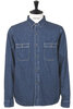 Denim Work Shirt Used Wash 47-702E - Indigo Thumbnail