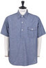 #32135-SC NAVY CUT Short Sleeve Stripe Chambray - Thumbnail