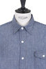 #32135-SC NAVY CUT Short Sleeve Stripe Chambray - Thumbnail