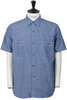01-V8170-84 Short Sleeve Chambray Work Shirt - Blue Chambray Thumbnail