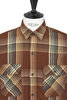 01-8172-C53 Check Work Shirt Short Sleeve Flap Pocket - Brown Check Thumbnail