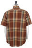 01-8172-C53 Check Work Shirt Short Sleeve Flap Pocket - Brown Check Thumbnail
