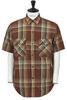 01-8172-C53 Check Work Shirt Short Sleeve Flap Pocket - Brown Check Thumbnail