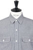 01-8172-64 Work Shirt Grey Chambray Short Sleeve Flap Pocket - Grey Thumbnail