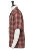 SV-SH-034 Linen Big Check Open Neck Shirt - Orange Thumbnail