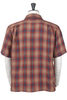 SV-SH-034 Linen Big Check Open Neck Shirt - Orange Thumbnail
