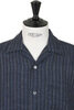 SV-SH-033 Linen Open Collared Shirt - Navy Thumbnail