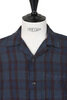 SV-SH-034 Linen Big Check Open Neck Shirt - Navy Thumbnail