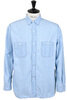 01-8270-99 Relax Fit Chambray Work Shirt - Bleach Blue Thumbnail