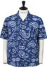Mercantile Short Sleeve Vacation Madras Batik Print - Blue Thumbnail