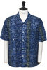 Mercantile Short Sleeve Vacation Madras Batik Print - Navy/Green Thumbnail