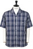 Vacation Open Collar Check Shirt - Navy Thumbnail