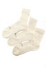 R1522 Organic Daily 3 Pac Mini Crew Socks - Ivory Thumbnail