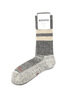 R1589 Pile Stripe Marl Socks - Black/Beige Thumbnail