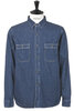 Denim Work Shirt Used Wash 47-702E - Indigo Thumbnail