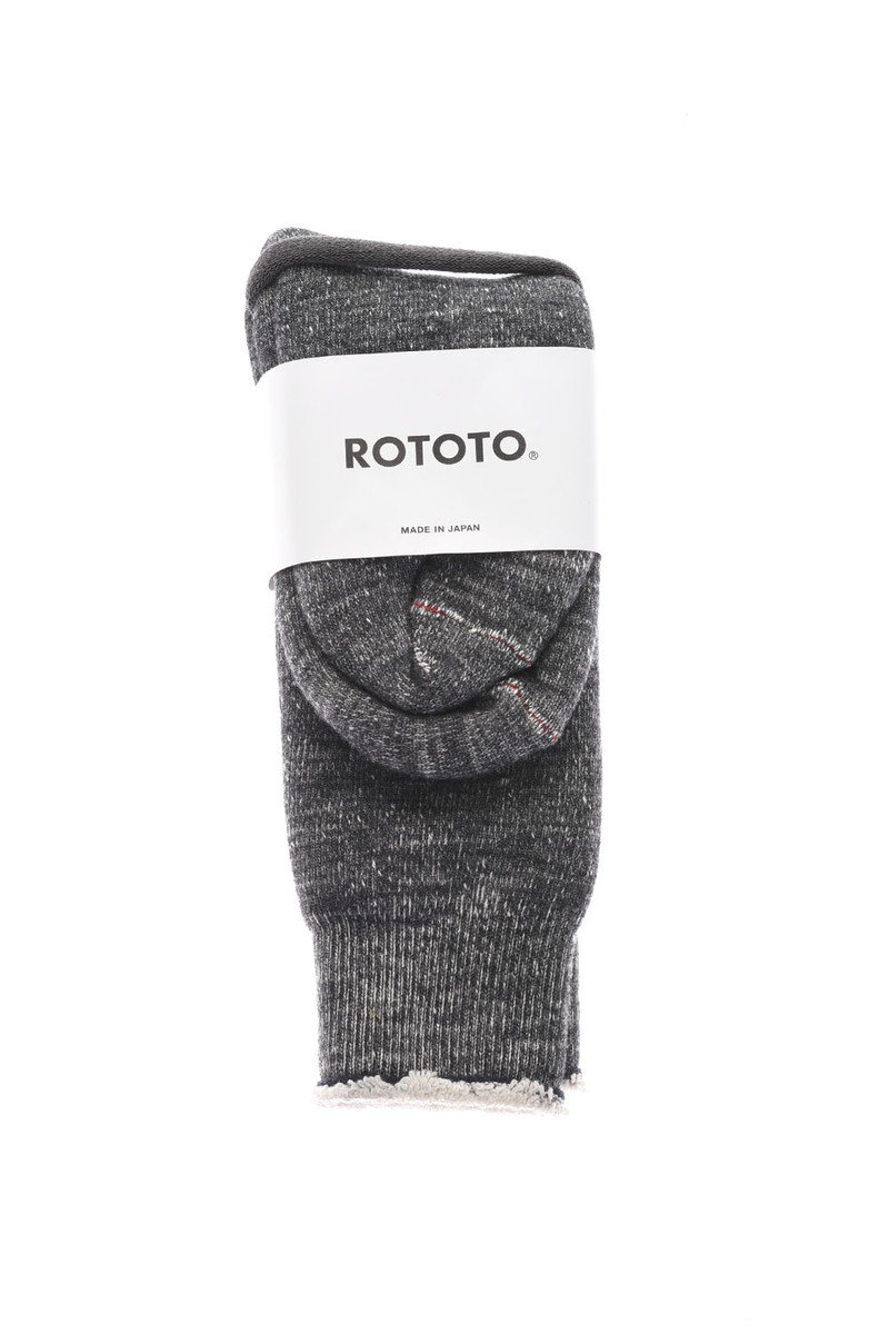 RoToTo R1001 Double Face Crew Socks - Charcoal | Kafka Mercantile