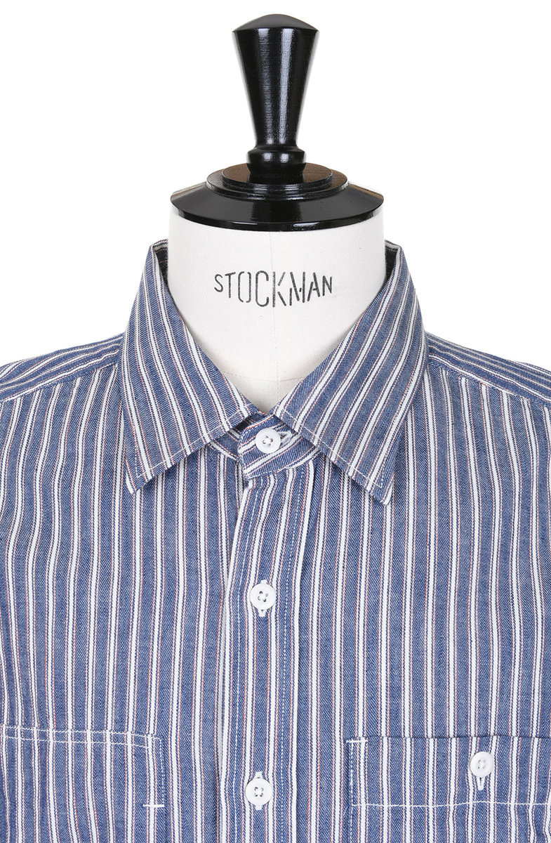 レビュー高評価の商品!の商品をすべて Work Pocket Asymmetric TS(S) Shirt Kafka | Stripe Navy - トップス