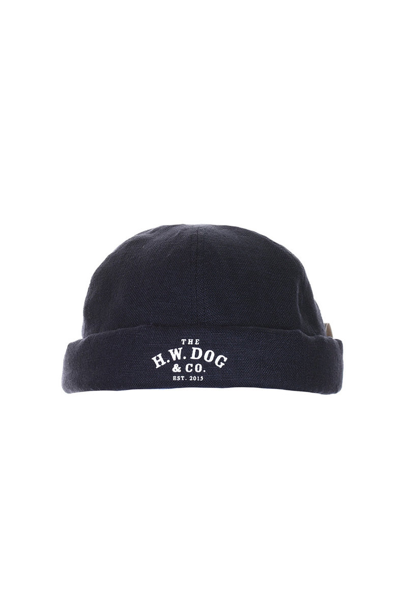 HW Dog Linen Roll Cap - Dark Indigo at Kafka Mercantile