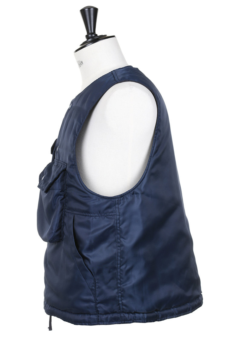 Engineered Garments Cover Vest Polyester Pilot Twill Navy | Kafka