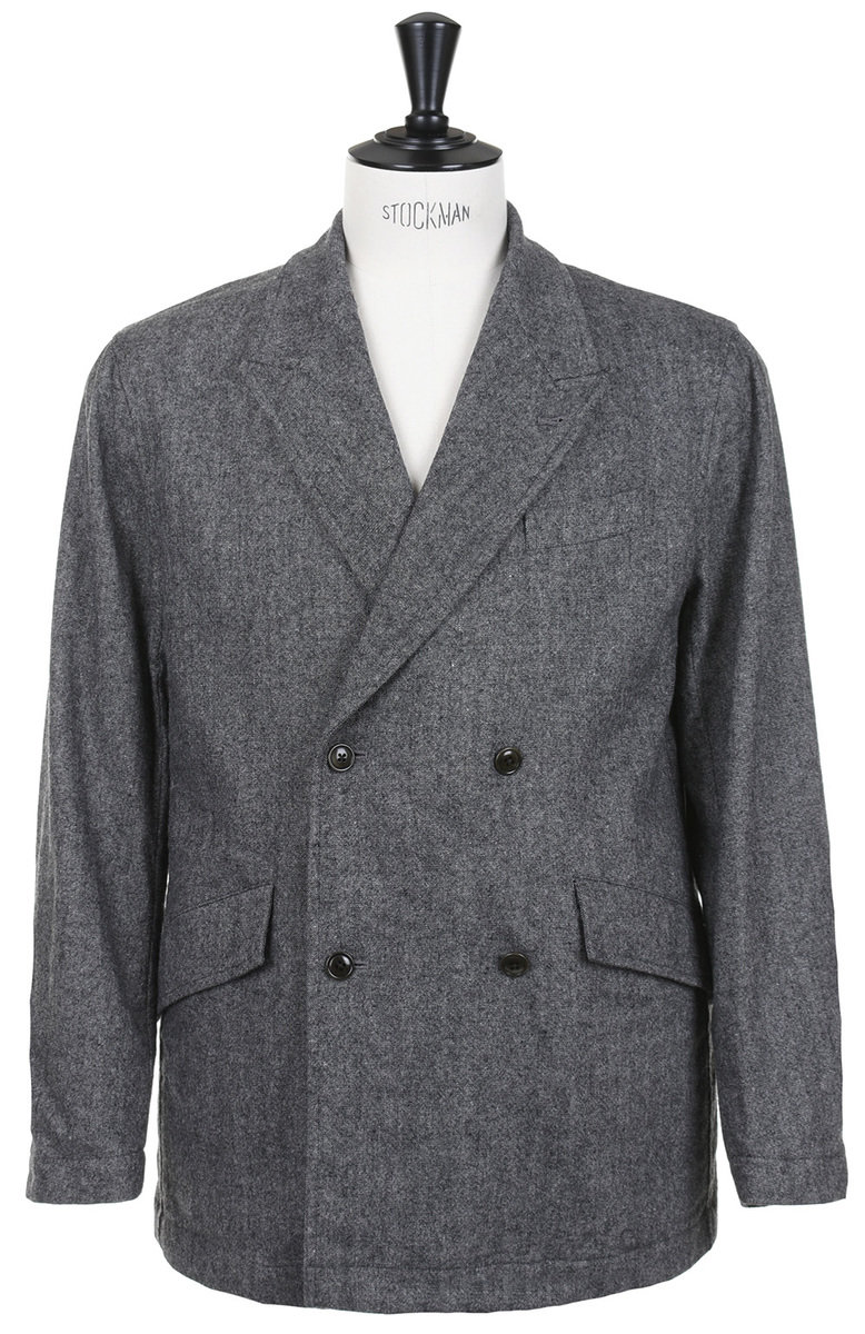 TS(S) Button DB Jacket Wool Blend Stretch Flannel Cloth Grey Kafka  Mercantile