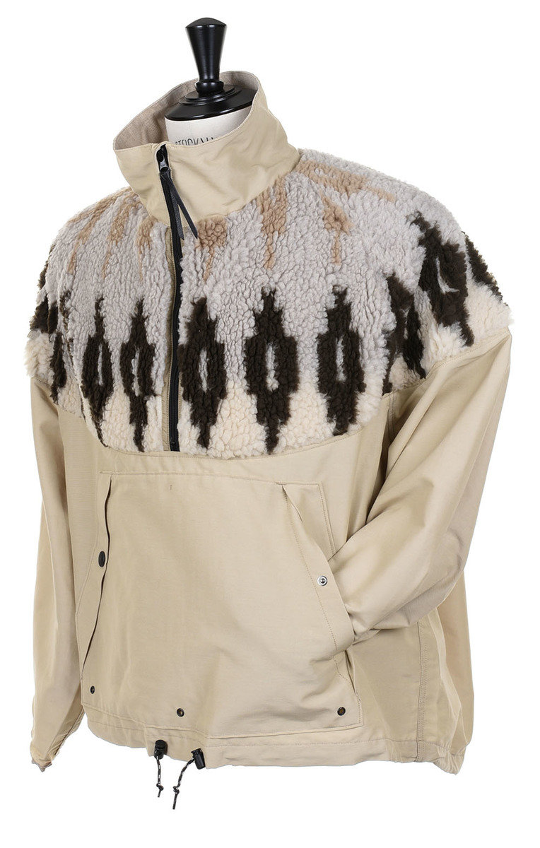 60/40 Cross × Bore Fleece Nordic Anorak - Ecru at Kafka Mercantile