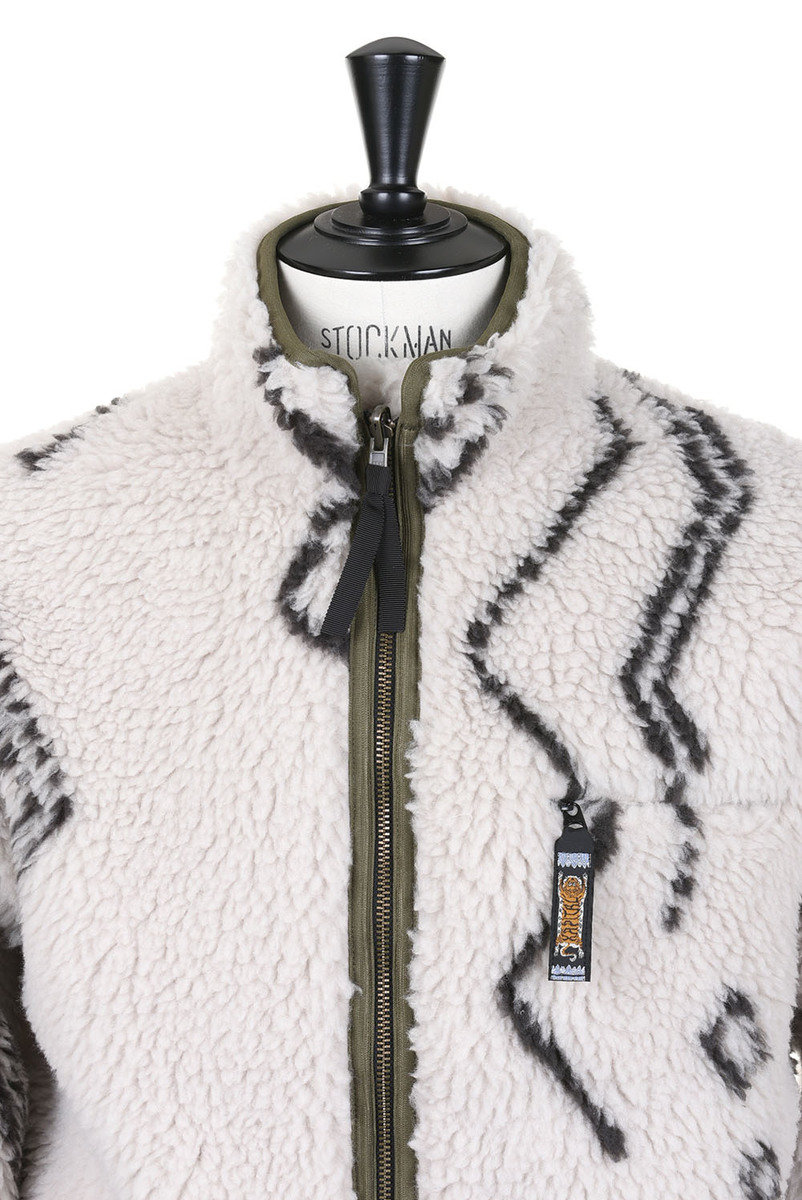Kapital Beniwaren Pattern Boa Fleece Reversible Blouson - Natural